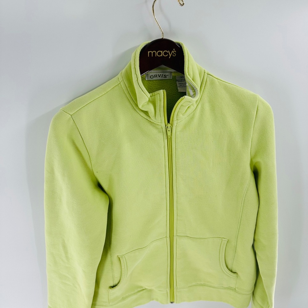 Orvis Full Zip Jacket Lightweight Comfy Casual Coat‎ Chartreuse XS